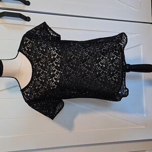 Lace Sheer Black Top by Old Navy